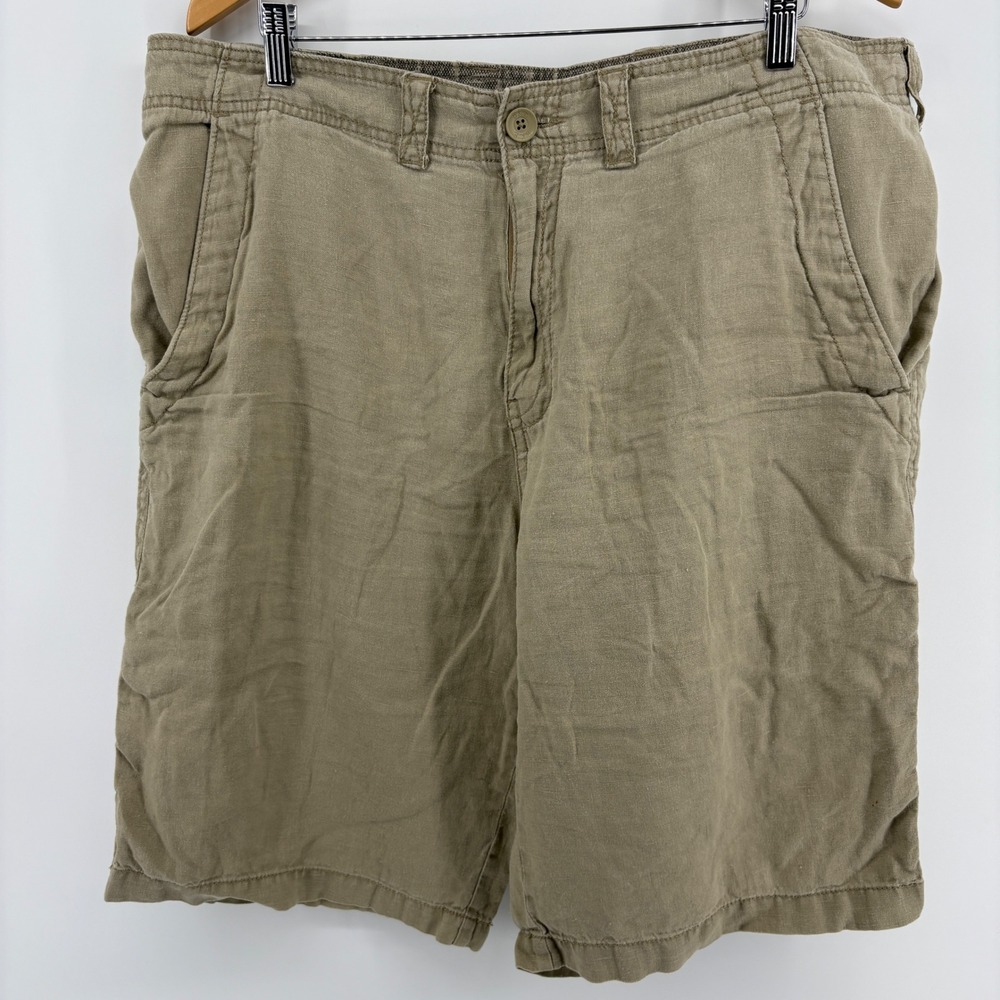 BKE Shoreacres Shorts Men 38 Oat Excellent Linen Cotton Slim Fit 26565AM